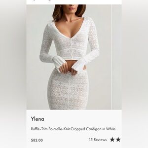 Oh Polly White Lace Cropped Cardigan